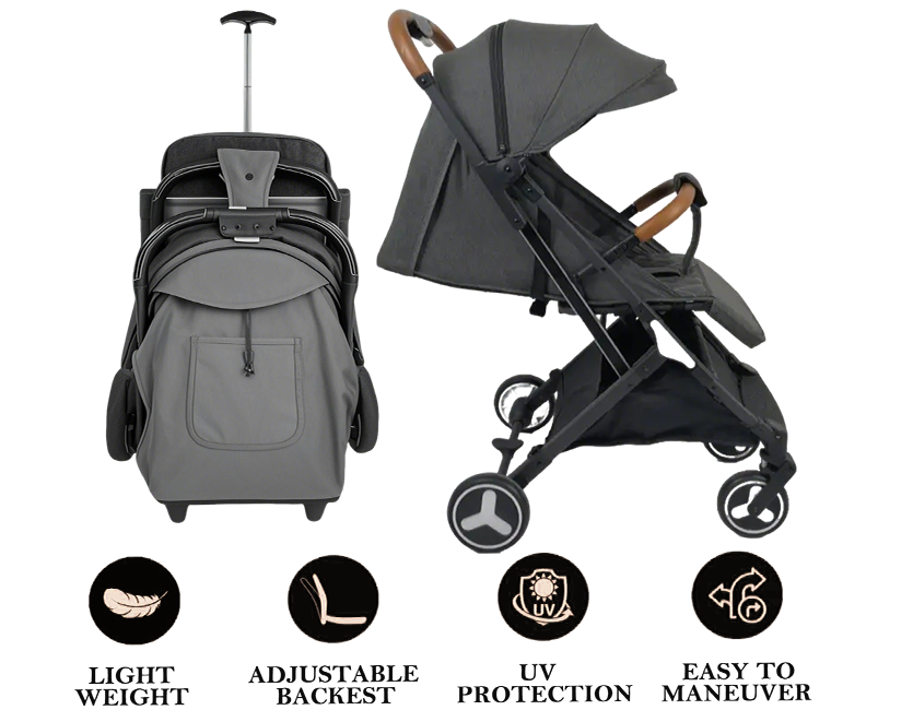 Leather Handle Luxury Stroller